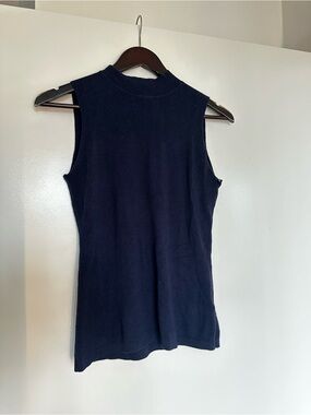 GAP Sleeveless Mock Neck Tank - Navy Blue